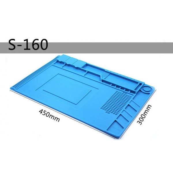 Термостойкий силиконовый коврик S-160 для пайки (450ммх300мм)