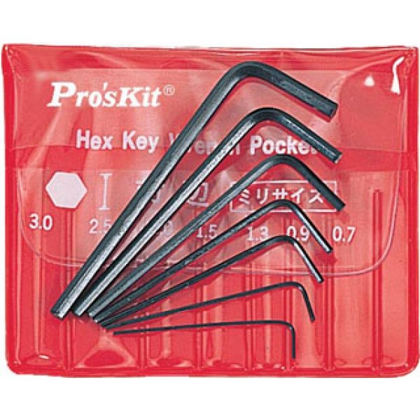 8PK-022 Набор ключей-шестигранников (7шт., 0.7-3мм) Pro'sKit