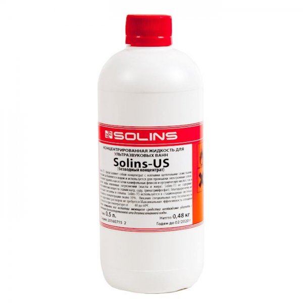 Отмывочная жидкость SOLINS US (Концентрат для ультразвуковых ванн) 0,5л