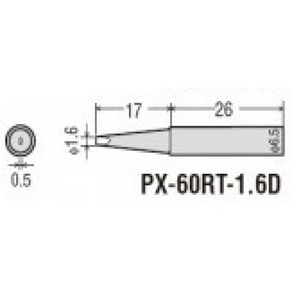 Жало goot PX-60RT-1,6D (для паяльников CXR-31/41 и станций PX-501AS/601AS, RX-701AS/711AS)
